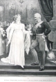 Königin Luise und Fürst Blücher auf dem Hofball im königlichen Schloss zu Berlin, Holzschnitt M. Weese 1890