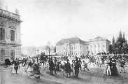 Parade vor dem Kronprinzenpalais Gemlde Wilhelm Brcke 1837