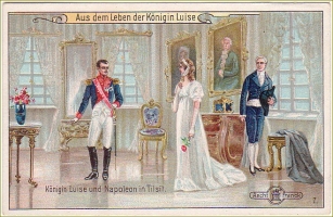 Luise und Napoleon in Tilsit (Talleyrand war nicht anwesend, die Unterredung fand unter vier Augen statt)